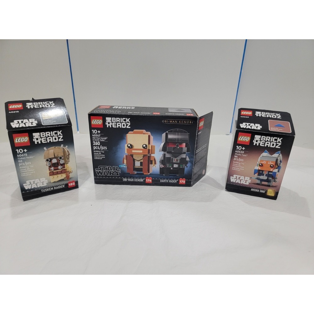 STAR WARS Lot 3 EMPTY BOXES Brick Head Tusken Raider Obi Wan Darth Ahsoka Tano